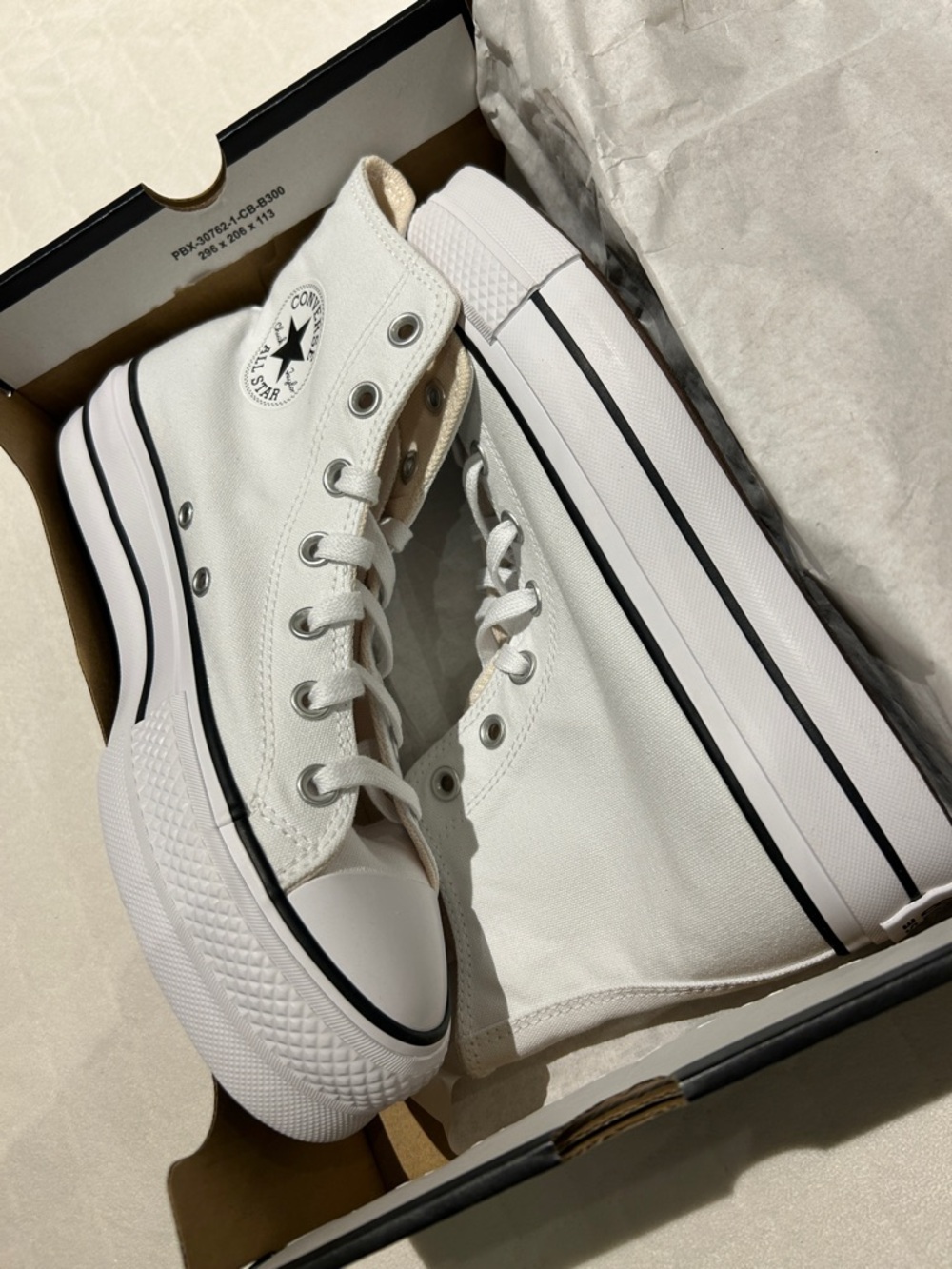 Converse Chuck Taylor All Star Lift Platform Hightop Shoes | White Black | 8 - Picture 8 of 8